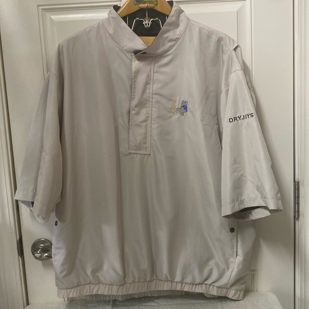 Footjoy DRYJOYS Short Sleeve US Navy Golf Rain Jacket Tan Men’s Sz XL